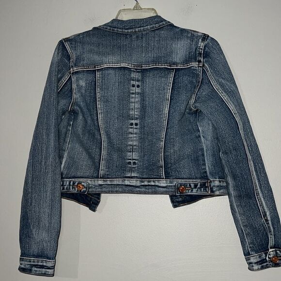 Chiqle Cropped Denim Jacket Small - Picture 6 of 7